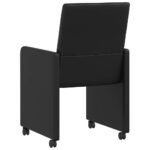 Dining Chairs with Wheels 2 pcs Black 57 x 66 x 94 cm