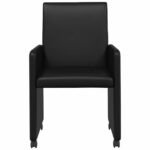 Dining Chairs with Wheels 2 pcs Black 57 x 66 x 94 cm