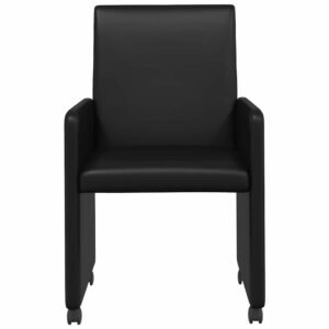 Dining Chairs with Wheels 2 pcs Black 57 x 66 x 94 cm