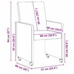 Dining Chairs with Wheels 2 pcs Black 57 x 66 x 94 cm