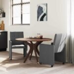Dining Chairs with Wheels 2 pcs Dark grey 58 x 65 x 94 cm