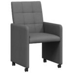 Dining Chairs with Wheels 2 pcs Dark grey 58 x 65 x 94 cm