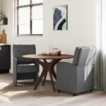 Dining Chairs with Wheels 2 pcs Dark grey 57 x 67 x 95 cm