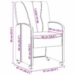 Dining Chairs with Wheels 2 pcs Dark grey 57 x 67 x 95 cm