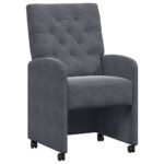 Dining Chairs with Wheels 2 pcs Dark grey 58 x 67 x 97 cm