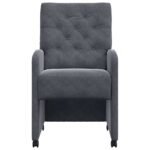 Dining Chairs with Wheels 2 pcs Dark grey 58 x 67 x 97 cm