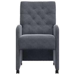Dining Chairs with Wheels 2 pcs Dark grey 58 x 67 x 97 cm