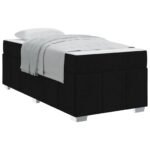 Bed Frame with Mattress Black 90 x 190 cm Fabric