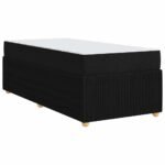 Bed Frame with Mattress Black 90 x 190 cm Fabric