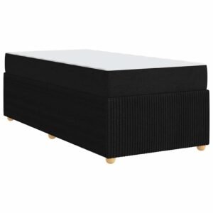 Bed Frame with Mattress Black 90 x 190 cm Fabric