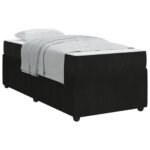 Bed Frame with Mattress Black 90 x 190 cm Fabric