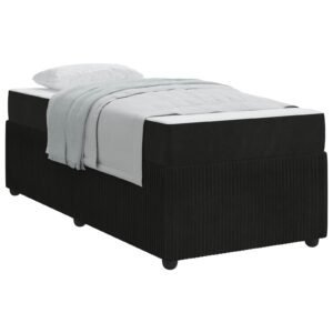Bed Frame with Mattress Black 90 x 190 cm Fabric