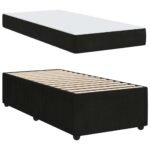Bed Frame with Mattress Black 90 x 190 cm Fabric
