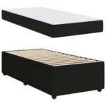 Bed Frame with Mattress Black 90 x 190 cm Fabric