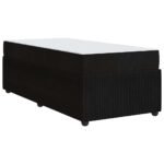 Bed Frame with Mattress Black 90 x 190 cm Fabric