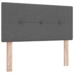 Box Spring Bed Dark Grey and White 107 x 203 cm Fabric