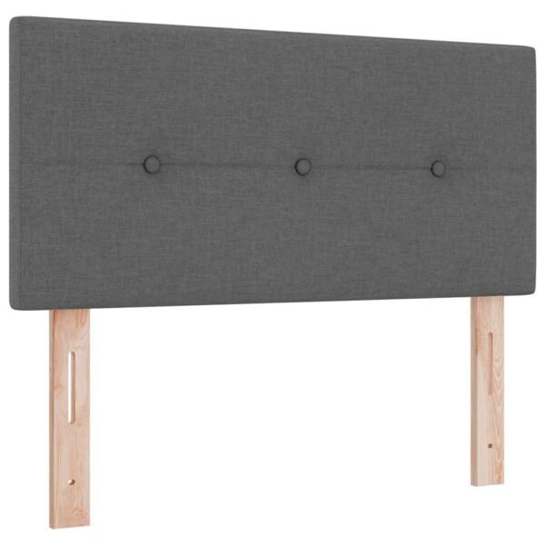 Box Spring Bed Dark Grey and White 107 x 203 cm Fabric
