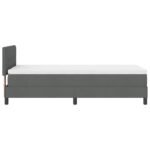 Box Spring Bed Dark Grey and White 107 x 203 cm Fabric
