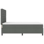 Box Spring Bed Dark Grey and White 152 x 203 cm Fabric