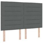 Bed Frame with Headboard Dark Grey 137 x 190 cm Fabric