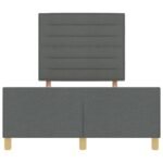 Bed Frame with Headboard Dark Grey 137 x 190 cm Fabric