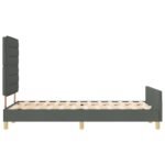 Bed Frame with Headboard Dark Grey 137 x 190 cm Fabric