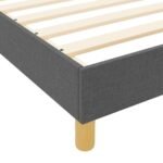 Bed Frame with Headboard Dark Grey 152 x 203 cm Fabric