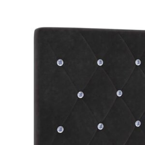 Bed Frame with Headboard Black 152 x 203 cm Velvet