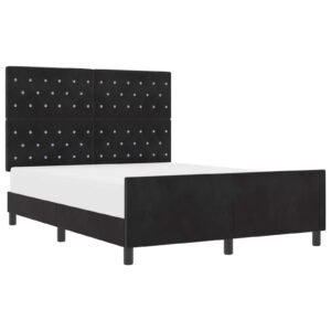 Bed Frame with Headboard Black 152 x 203 cm Velvet