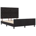 Bed Frame with Headboard Black 152 x 203 cm Velvet