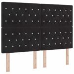 Bed Frame with Headboard Black 152 x 203 cm Velvet