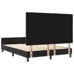 Bed Frame with Headboard Black 152 x 203 cm Velvet