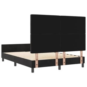 Bed Frame with Headboard Black 152 x 203 cm Velvet