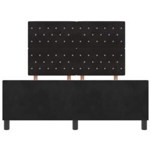 Bed Frame with Headboard Black 152 x 203 cm Velvet