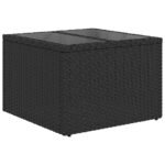 Garden Sofa Set Manual 6 pcs Black Poly Rattan, Steel and Glass