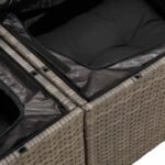 Sofa Set with Cushion with Storage 7 pcs Light Grey Poly Rattan