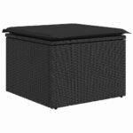 Garden Sofa Set with Cushion 7 pcs Black Poly Rattan