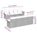 Garden Sofa Set with Storage 9 pcs Grey Poly Rattan