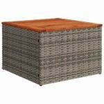Garden Sofa Set with Storage 7 pcs Grey Poly Rattan