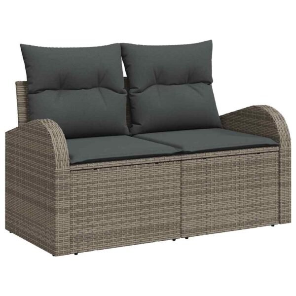 Garden Sofa Set with Storage 10 pcs Grey Poly Rattan