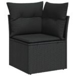 Garden Sofa Set with Cushion Manual 6 pcs Black Poly Rattan