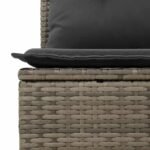 Garden Sofa Set with Storage 9 pcs Grey Poly rattan