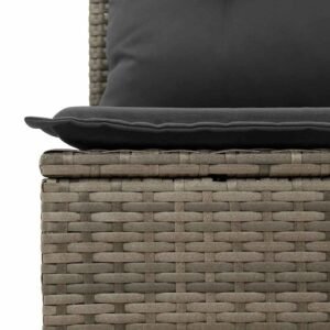 Garden Sofa Set with Storage 9 pcs Grey Poly rattan