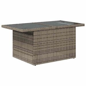 Garden Sofa Set with Storage 9 pcs Grey Poly rattan