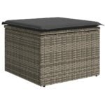 Garden Sofa Set with Storage 9 pcs Grey Poly rattan