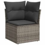 Garden Sofa Set with Storage 9 pcs Grey Poly rattan