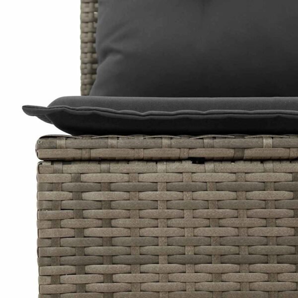 Garden Sofa Set 9 pcs Grey Poly Rattan and Powder-Coated Steel