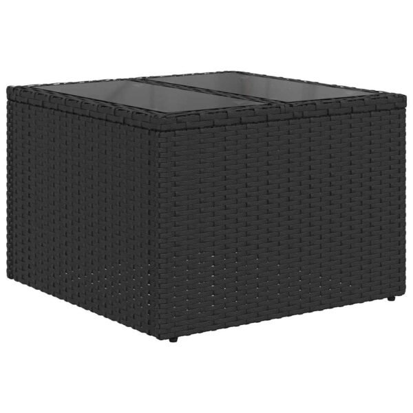 Garden Sofa Set with Cushion 8 pcs Black Poly Rattan
