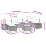 Garden Sofa Set with Cushion 8 pcs Black Poly Rattan