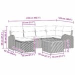 Garden Sofa Set with Cushion 7 pcs Black Poly Rattan